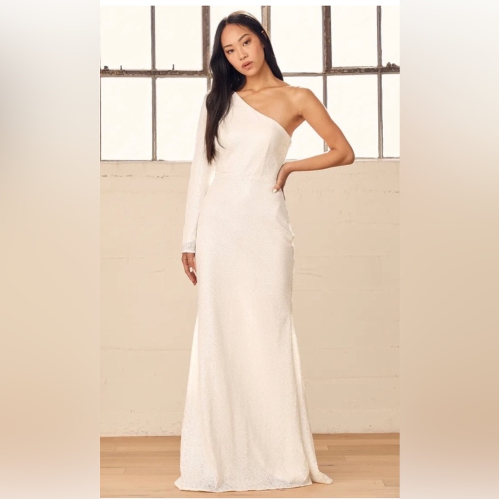 Lulu’s Promise My Forever Sequence One Shoulder Mermaid Maxi Dress 1X